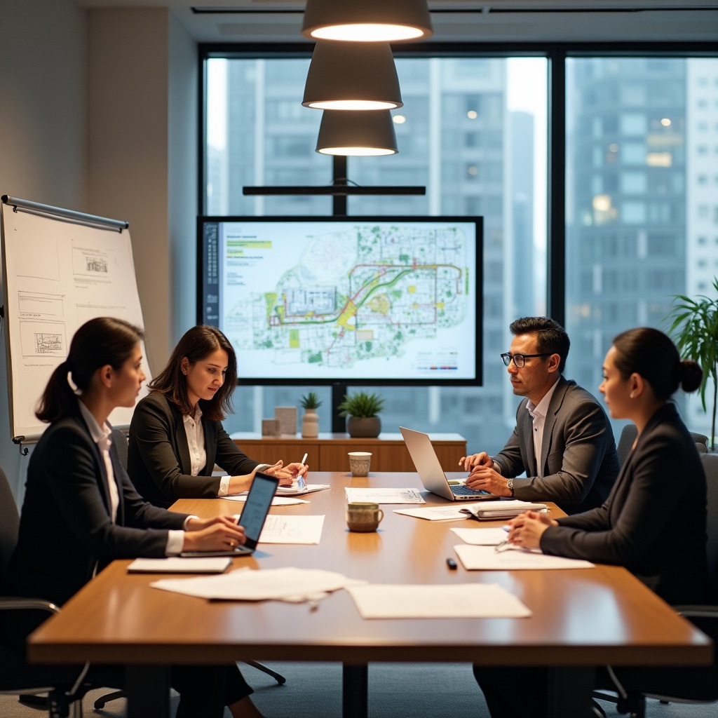 Urban development professionals in consultation meeting